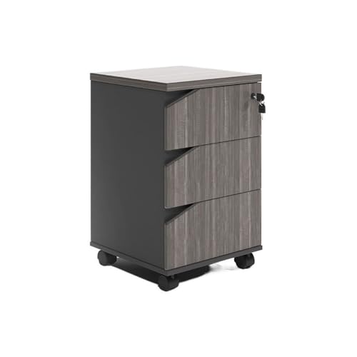 Aktenschränke Aktenschrank aus Holz unter dem Schreibtisch, Büroschrank, Aufbewahrungsschrank, Datenschrank, Büro-Sideboard mit abschließbarer Schublade, kurzer Schrank(Bruin) von LICONG-2020