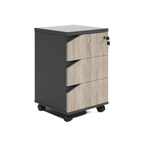 Aktenschränke Aktenschrank aus Holz unter dem Schreibtisch, Büroschrank, Aufbewahrungsschrank, Datenschrank, Büro-Sideboard mit abschließbarer Schublade, kurzer Schrank(Natural) von LICONG-2020
