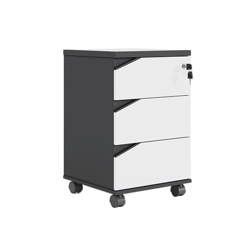 Aktenschränke Aktenschrank aus Holz unter dem Schreibtisch, Büroschrank, Aufbewahrungsschrank, Datenschrank, Büro-Sideboard mit abschließbarer Schublade, kurzer Schrank(Weiß) von LICONG-2020