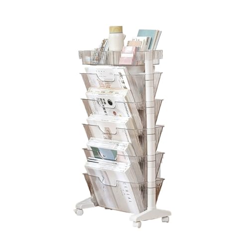 Aktenschränke Bewegliches transparentes Dokumentenregal, Aufbewahrungsregal for Datenbücher, Seitenregal for Schreibtischbücher von LICONG-2020