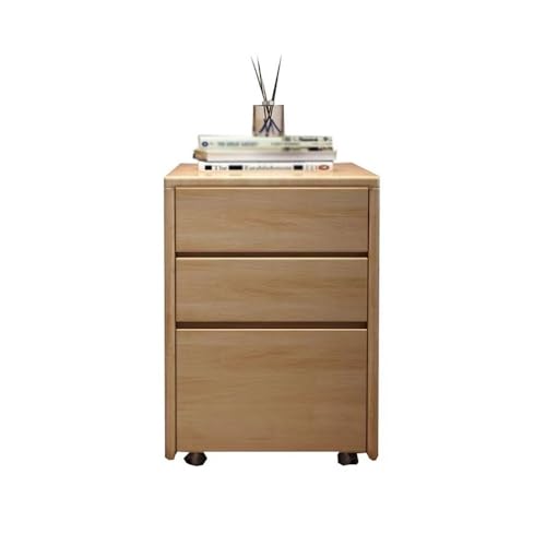 Aktenschränke Büro-Aktenschrank, Holzaufbewahrung, Kleiner Schrank, mobiler Schubladenschrank mit Rollen, unter dem Schreibtisch, Aufbewahrungsschrank, kurzer(Natural) von LICONG-2020