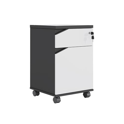 Aktenschränke Büroschrank aus Holz unter dem Schreibtisch, Aktenschrank, Aufbewahrungsschrank, Datenschrank mit abschließbarer Schublade, kurzer Schrank, Büro-Sideboards(Weiß) von LICONG-2020