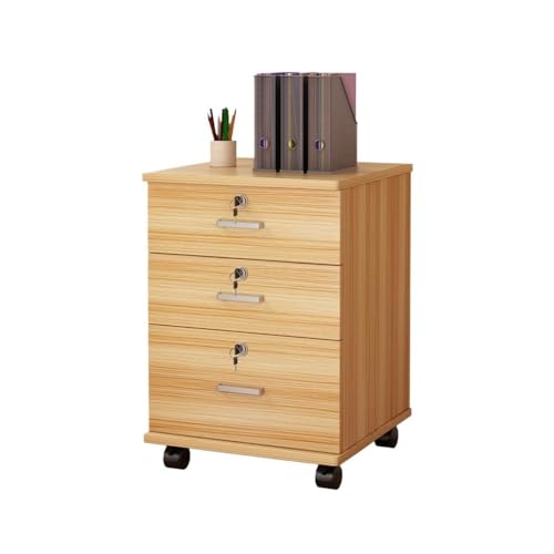 Aktenschränke Einfacher abschließbarer Aktenschrank, mobiler niedriger Schrank mit Schubladen, Aktenorganisator, Büro-Aktenschrank(Yellow) von LICONG-2020