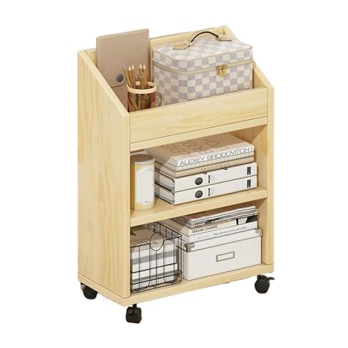 Aktenschränke Lagerregal unter dem Bürotisch, Lagerwagen, mobiles mehrschichtiges Bücherregal mit Rädern(43cm) von LICONG-2020