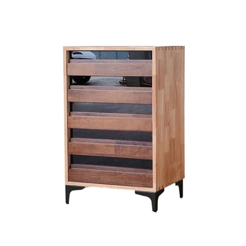 Aktenschränke Multi-Aufbewahrungsschrank, Büro-Aktenschrank, Vintage-Holzschrank mit fünf Schubladen, Einsteck- und Zapfenschrank, Seitenschrank im Industriestil(Bruin) von LICONG-2020