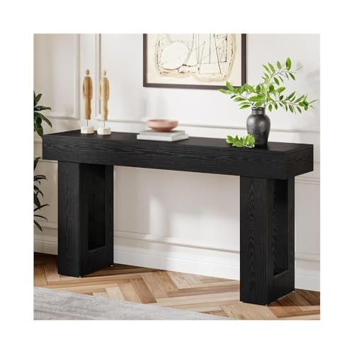 LICONG-2020 Konsolentische 63 Zoll Langer Konsolentisch, schmaler Eingangstisch im Landhausstil for den Eingangsbereich(Schwarz) von LICONG-2020