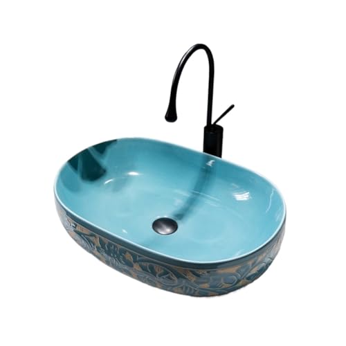 Waschtische Balkon Badezimmer Kunst Aufsatzwaschbecken Hotel Apartment Keramik Waschbecken von LICONG-2020