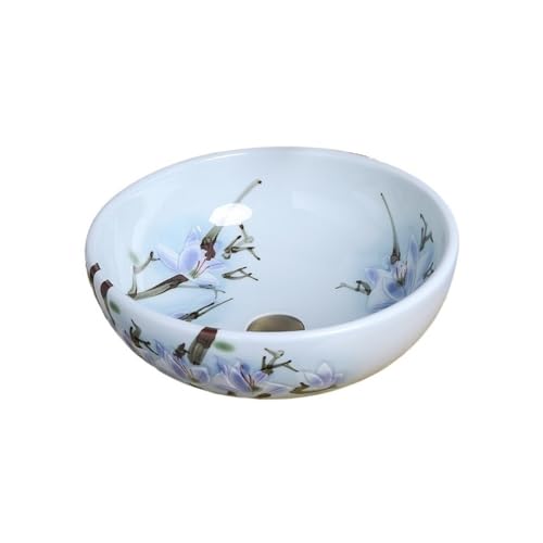 Waschtische Handbemaltes, spritzwassergeschütztes Waschbecken aus Keramik for das Badezimmer auf dem Balkon zu Hause von LICONG-2020