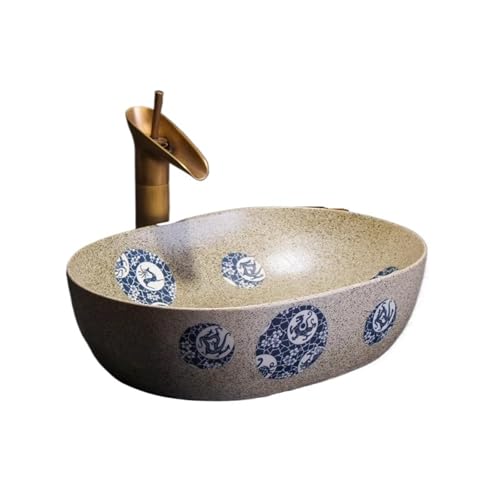 Waschtische Home Keramik-Waschbecken for das Badezimmer, Außenwaschbecken for die Terrasse (einschließlich Wasserhahn und Abflussrohr) von LICONG-2020