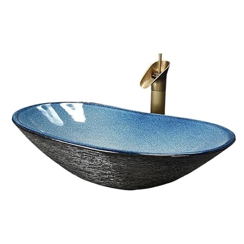 Waschtische Jingdezhen Keramik Aufsatzwaschbecken Kreatives Retro-Kunstwaschbecken Badezimmer Waschbecken von LICONG-2020