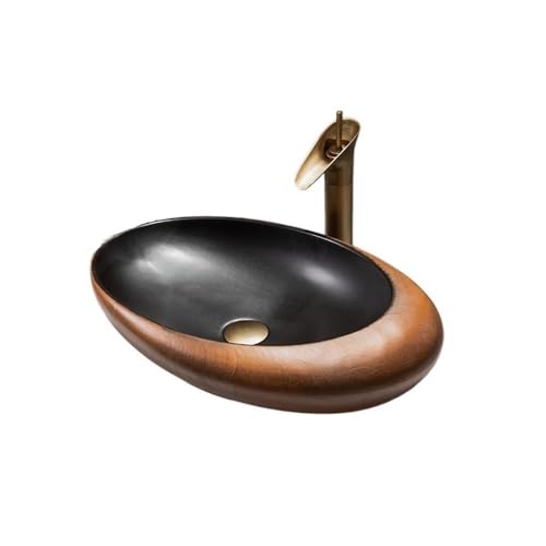 Waschtische Keramik-Aufsatzwaschbecken for den Innen- und Außenbereich, Balkon, kreatives Retro-Licht, Luxus-Waschbecken von LICONG-2020