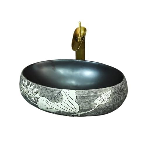 Waschtische Keramikwaschbecken Retro Art Aufsatzwaschbecken im chinesischen Stil Badezimmerwaschbecken von LICONG-2020