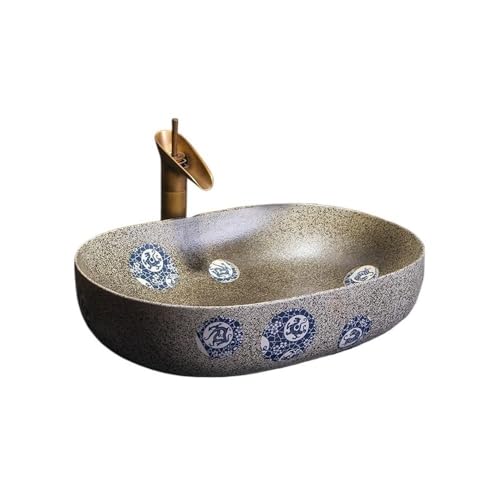 Waschtische Kleines Retro-Waschbecken for das Badezimmer, Home Art, Waschtisch (inkl. Wasserhahn und Abfluss) von LICONG-2020
