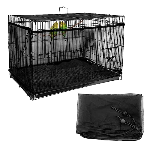 LICQIC Vogelkäfig Abdeckung, Vogelkäfig Samenfänger, Verstellbarer Schutznetz für Vogelkäfig, Papageien Nylon Mesh von LICQIC