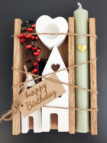 Kerzen Geschenkset zum Geburtstag | Geschenk für Frauen oder Freundin | Mitbringsel | Lichterhäuser Kerze Deko mit Trockenblumen Kerzen Geschenkset zum Geburtstag | Geschenk für Frauen oder Freundin | Mitbringsel | Lichterhäuser Kerze Deko mit Trockenblumen von LIDAM