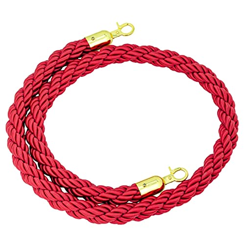 Absperrseil Absperrkordel Samt VIP Rungenstütze Geflochtenes Seil, Neu Warteschlangenteiler Geflochten/Crowd Control Seil, Mit Goldhaken, Für Die Eröffnungszeremonie (Color : Red, Size : Length 0.9 von LIDCOM