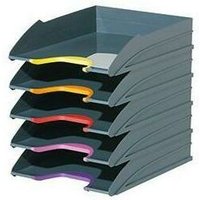 Liderpapel - Briefablage varicolor® tray set din C4 Polystyrol Farbe: anthrazit von LIDERPAPEL