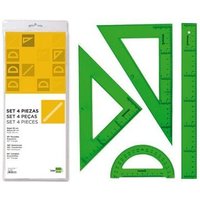 Set aus 30 cm Quadrat, Lineal und Halbkreis im Etui liderpaper grün Set aus 30 cm Quadrat, Lineal und Halbkreis im Etui liderpaper grün von LIDERPAPEL