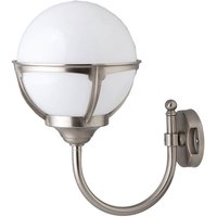 Außen Wandleuchte Messing in Nickel IP43 Haus Hof von Lido