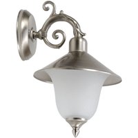 Außenwandlampe Glas Messing in Nickel Weiß Hof von Lido Light Fixture Man. LTD