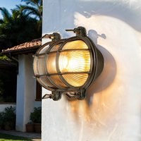 Außenwandleuchte Nickel Echt-Messing IP64 Maritim von Lido