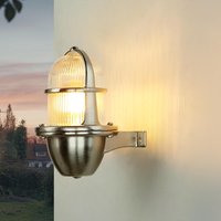 Massive Wandleuchte Außen in Nickel Messing Glas von Lido