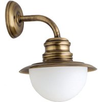 Messing Wandlampe Glas Schirm Außenwand PELLA von Lido Light Fixture Man. LTD