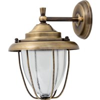 Messing Wandlampe Glas Schirm Maritim GREVENA von Lido Light Fixture Man. LTD