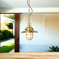 Pendelleuchte Außen Messing Glas Terrasse Ø23cm von Lido Light Fixture Man. LTD
