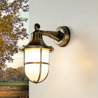 Premium Außenwandleuchte Antik Messing Riffelglas von Lido Light Fixture Man. LTD