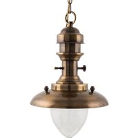 Schiffsleuchte Außen Echt-Messing Glas in Antik von Lido Light Fixture Man. LTD