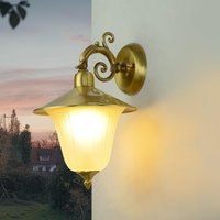 Wandlampe Außen Messing Glas Hof Rustikal IP23 von Lido Light Fixture Man. LTD