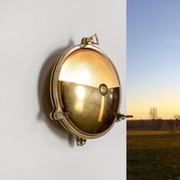 Wandleuchte Außen KARPAHTOS aus Messing rund 21cm von Lido