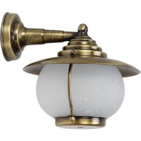 Wandleuchte Laterne Hof Messing Glas Maritim von Lido Light Fixture Man. LTD