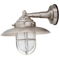 Wandleuchte Nickel Echt-Messing Glas IP43 Maritim von Lido Light Fixture Man. LTD