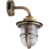 Wandleuchte SANTORIN Messing Riffelglas IP64 Maritim von Lido Light Fixture Man. LTD