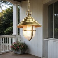 Wetterfeste Hängelampe SANTORIN Messing rund IP54 von Lido Light Fixture Man. LTD