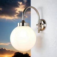 Wetterfeste Wandlampe VERIA Nickel Weiß aus Messing Wetterfeste Wandlampe VERIA Nickel Weiß aus Messing von Lido