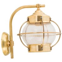 Wetterfeste Wandleuchte PATRAS Messing Glas Maritim von Lido