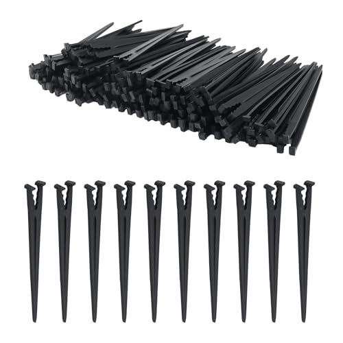 LIDSCURA Kunststoff-Bewässerungs-Tropfstützpfähle, Tropfbewässerungssets, Gartenwerkzeuge, Ersatz für 1/4-Zoll-Schlauch, 4/7 oder 3/5 Bewässerungsschlauchhalter und Strahler, 200 Stück von LIDSCURA