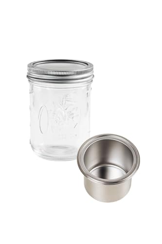LIEBLINGSGLAS - Oleni Mason Jar Lunchbox (0,5 l) - Praktisches Geschenk für Frauen & Männer - Hochwertiges Glas - Meal Prep mit Trenndeckel - 13,1 x 8,4 cm - Umweltfreundlich & Auslaufsicher von LIEBLINGSGLAS