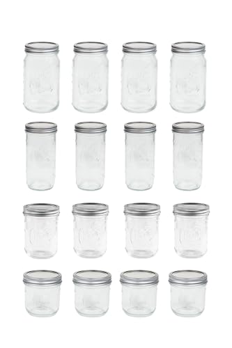 LIEBLINGSGLAS | Vorratsgläser Starter Set Mason Jar | Original Oleni Mason Jars | Vorratsgläser mit Deckel | Praktisches Geschenk | Aufbewahrungsgläser Set | Luftdicht | mit Etiketten | 16 Stück von LIEBLINGSGLAS