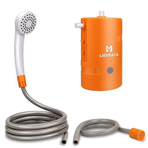 LIEBMAYA 12V Tragbare Außendusche, Outdoor Dusche, Campingdusche eingebauter 4400mAh Batterien Angetriebene Duschpumpe Wasserpumpe für Camping, Wandern, Reisen, Garten, Strand, IPX7 wasserdicht von LIEBMAYA