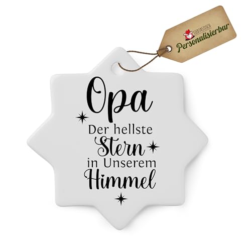 Keramik-Weihnachtsornamente - Opa.Der heelste Stern in Unserem Himmel-Handgefertigte Weihnachtsbaum-Deko für Ihren Weihnachtsbaum – Weihnachtsanhänger als Christbaumschmuck (Weihnachtsblüten) von LIEBTASTISCH