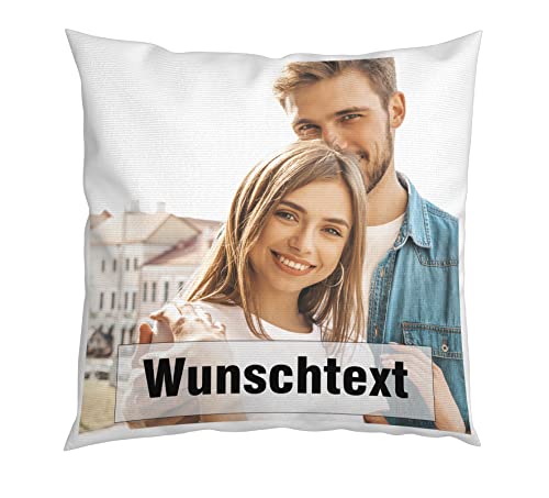 Kissen mit Foto - mit Bild - bedrucken lassen - Personalisiertes Kissen - Fotodruck - selbst gestalten - individuell - Kissen mit Füllung und Reißverschluss - 40x 40 cm - Waschbar - 1 Bild von LIEBTASTISCH