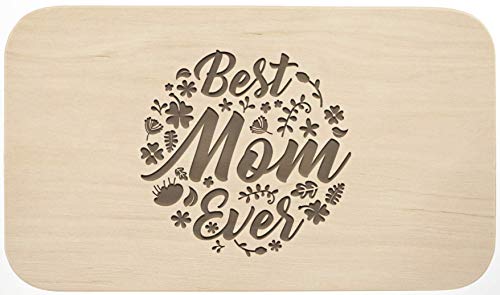 LIEBTASTISCH Frühstücksbrett mit Gravur - ''Best mom Ever'' - Holz - hochwertige Qualität - Schneidebrett - Muttertag von LIEBTASTISCH