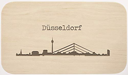 LIEBTASTISCH Frühstücksbrettchen Holz mit Gravur - Düsseldorf Motiv Vesperbrett Holzbrettchen - Schneidebrett Jausenbrett - Brettchen für Brotzeit - Brotzeitbrett Geschenkidee von LIEBTASTISCH