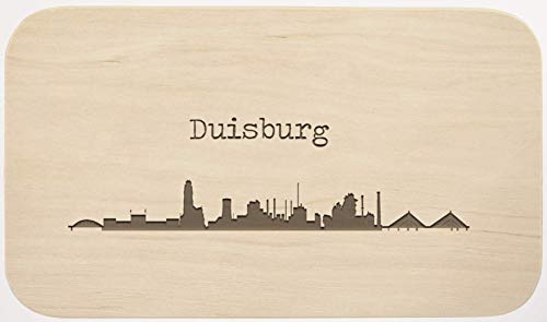 LIEBTASTISCH Frühstücksbrettchen Holz mit Gravur - Duisburg Motiv Vesperbrett Holzbrettchen - Schneidebrett Jausenbrett - Brettchen für Brotzeit - Brotzeitbrett Geschenkidee von LIEBTASTISCH