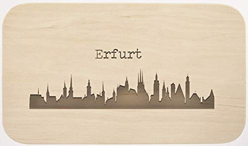 LIEBTASTISCH Frühstücksbrettchen Holz mit Gravur - Erfurt Motiv Vesperbrett Holzbrettchen - Schneidebrett Jausenbrett - Brettchen für Brotzeit - Brotzeitbrett Geschenkidee von LIEBTASTISCH