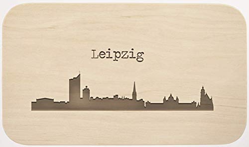 LIEBTASTISCH Frühstücksbrettchen Holz mit Gravur - Leipzig Motiv Vesperbrett Holzbrettchen - Schneidebrett Jausenbrett - Brettchen für Brotzeit - Brotzeitbrett Geschenkidee von LIEBTASTISCH